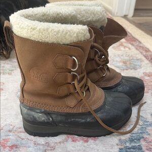 Sorel Brown and Black Women's Winter Rain Boots